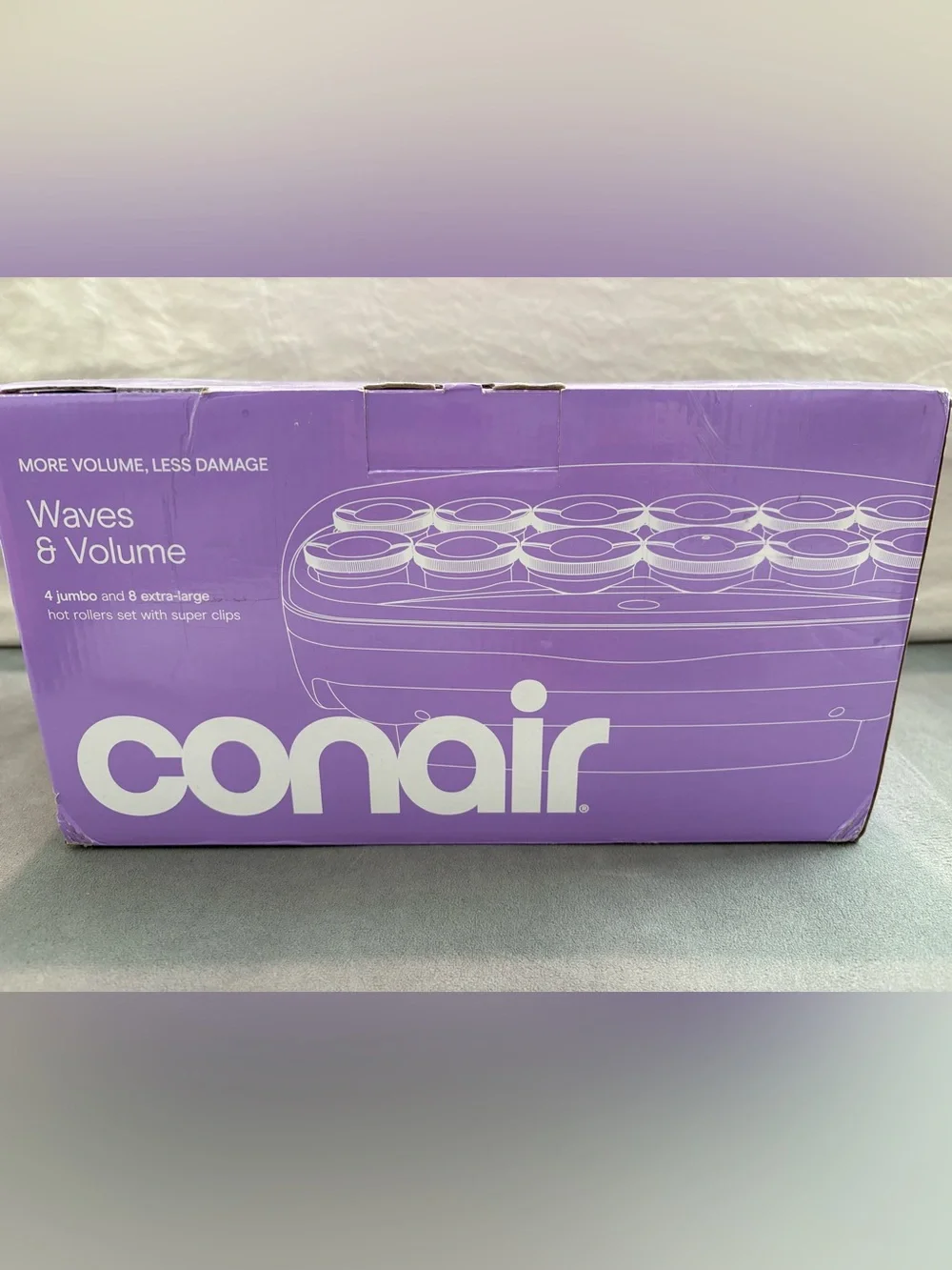 Conair Purple Hot Rollers with 12 Ceramic-Flocked 1-inch Hair Rollers with Clips